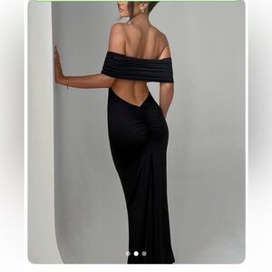 Chic Black Backless Evening Gown